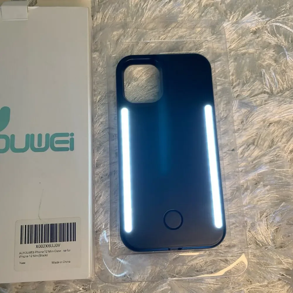 Iphone Mini 12  Case Selfie Case Lights on Front and back NWB